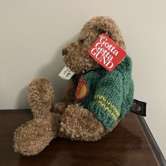 GUND 100 YEARS CELEBRATION Teddy Bear 9676 PLUSH 1998 NWT GREEN SWEATER - Picture 2 of 16
